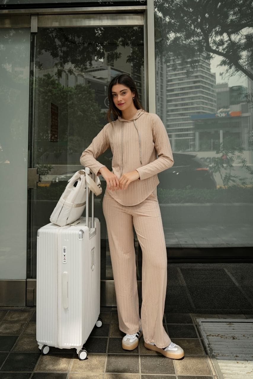 SET AGORA BEIGE (POLERA + PALAZZO)