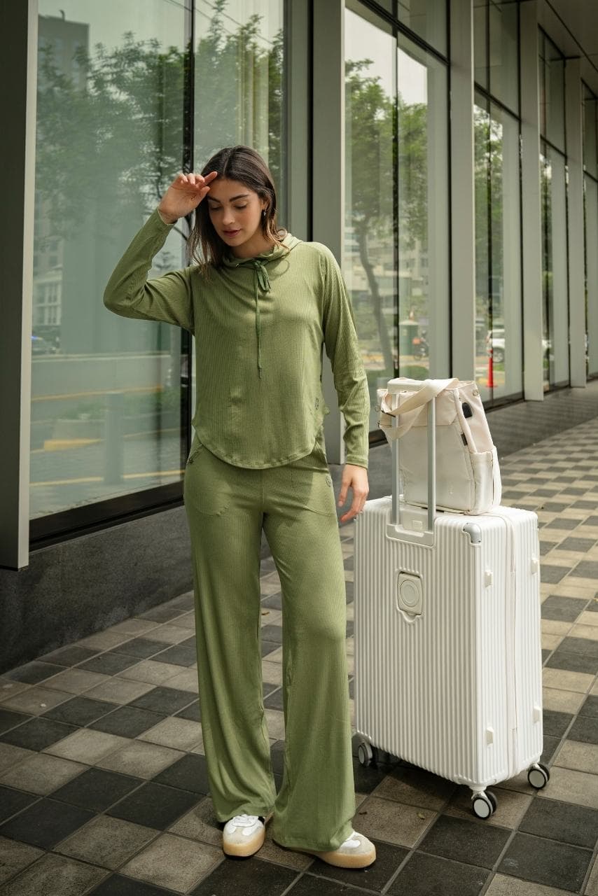 SET AGORA OLIVO (POLERA + PALAZZO)