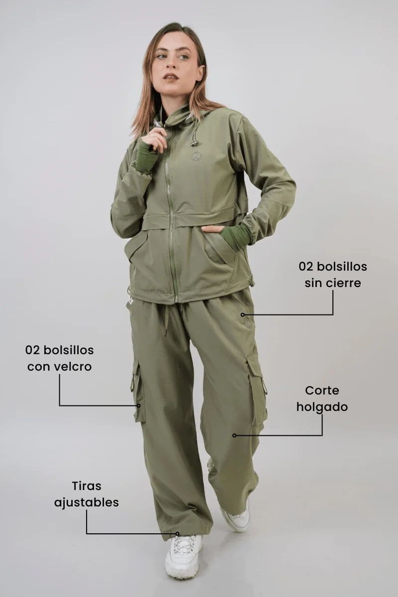 SET OVERTRIP CLASSIC VERDE OLIVO (CASACA + CARGO).