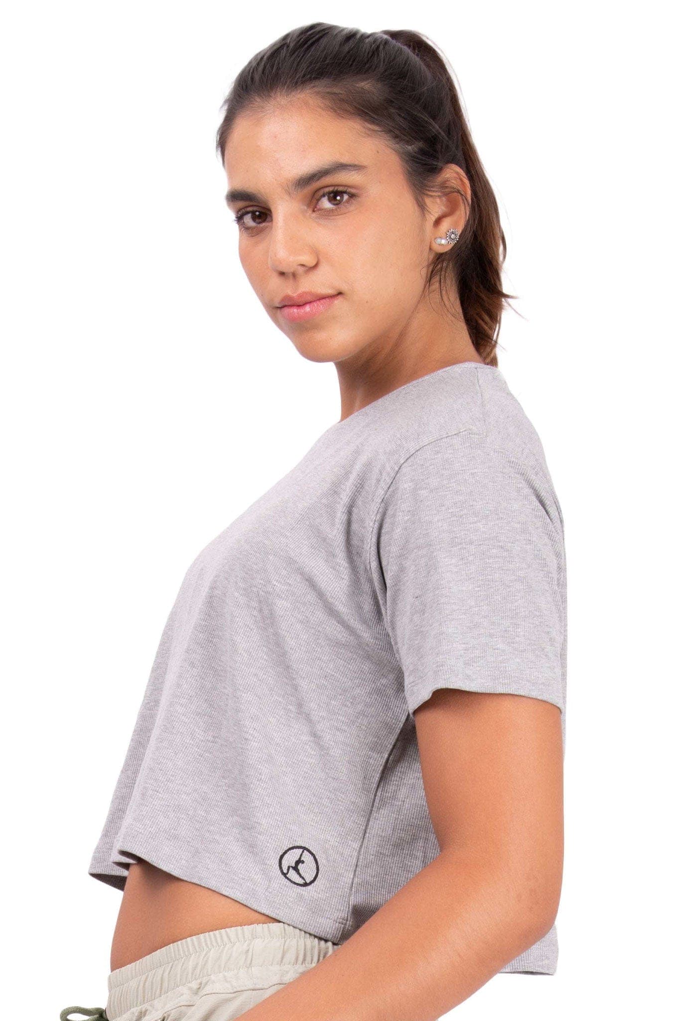CROP BABY RIB GREY