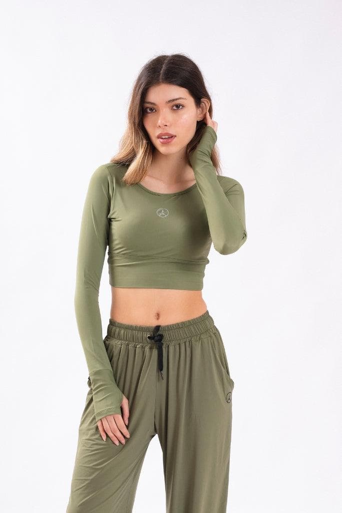 TOP LONG YOGA VERDE OLIVO