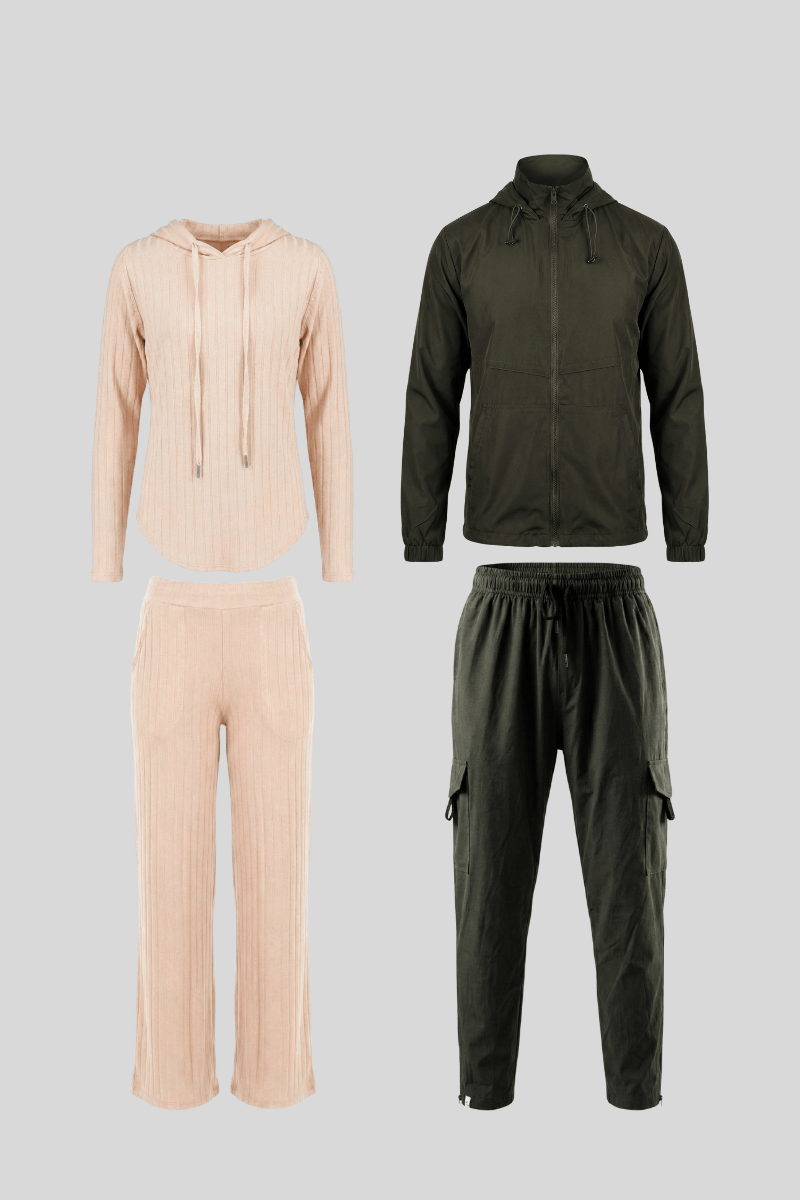 Pack: 01 Set Agora + 01 Set Explorer ( 1 polera + 1 palazzo + 1 casaca + 1 cargo)