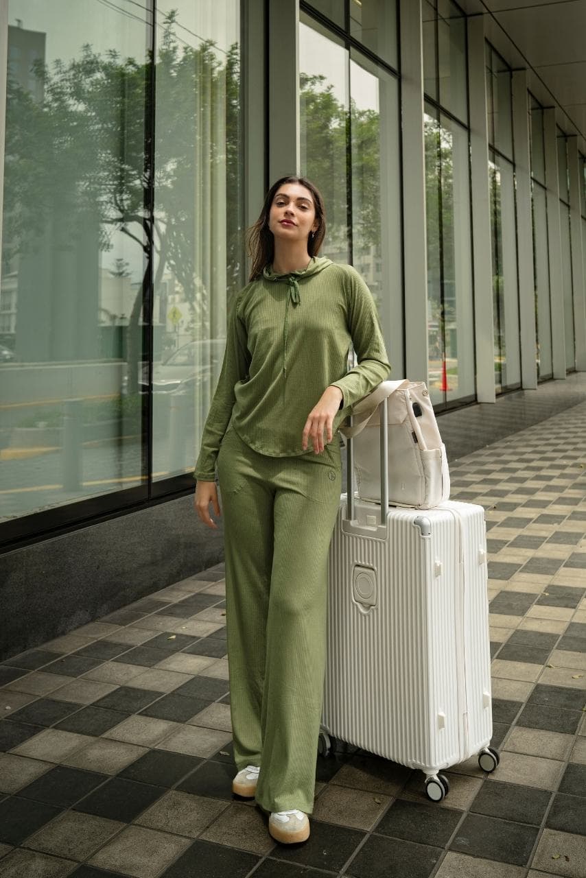 SET AGORA OLIVO (POLERA + PALAZZO)