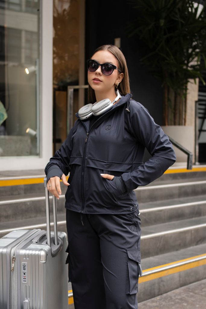 CASACA CORTAVIENTO OVERTRIP GRIS OSCURO