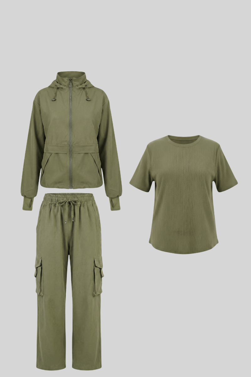 Pack Olivo: 01 set overtrip + 01 polo comfort (casaca, cargo, polo)